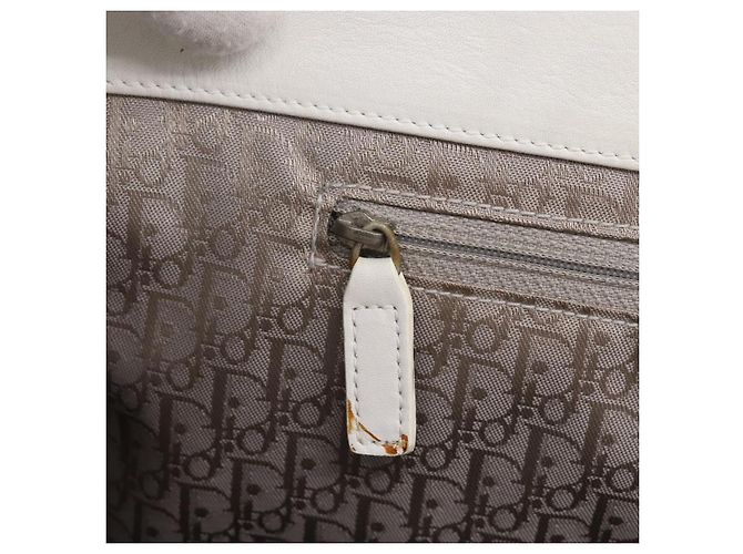 Borsa Christian Dior Canage in pelle bianca e argento Auth mr2872V Bianco - vista 23