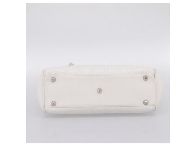 Borsa Christian Dior Canage in pelle bianca e argento Auth mr2872V Bianco - vista 5