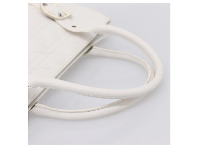 Borsa Christian Dior Canage in pelle bianca e argento Auth mr2872V Bianco - vista 7