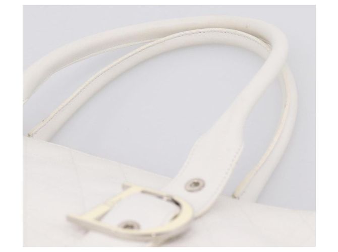 Borsa Christian Dior Canage in pelle bianca e argento Auth mr2872V Bianco - vista 8