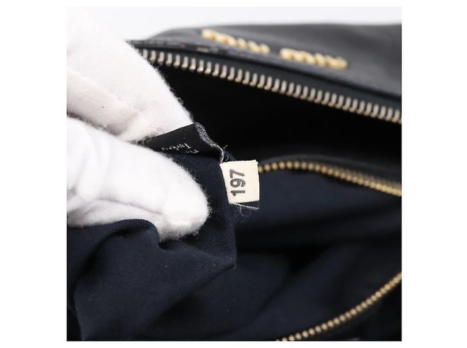 Borsa a mano Miu Miu in pelle 2way Nero Oro Auth 203800V D'oro - vista 12