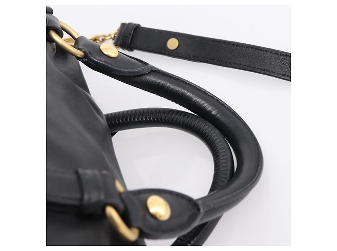 Borsa a mano Miu Miu in pelle 2way Nero Oro Auth 203800V D'oro - vista 14