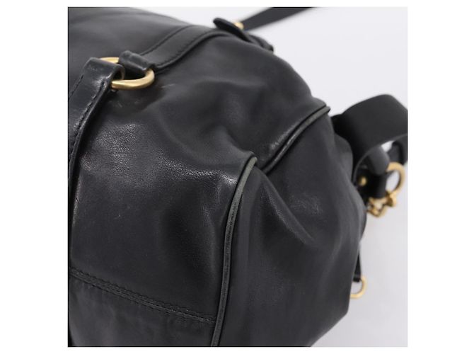 Borsa a mano Miu Miu in pelle 2way Nero Oro Auth 203800V D'oro - vista 16