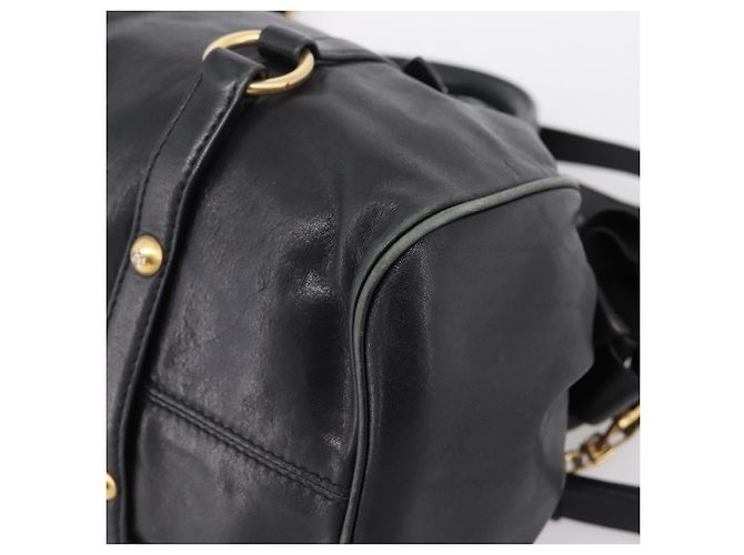 Borsa a mano Miu Miu in pelle 2way Nero Oro Auth 203800V D'oro - vista 18