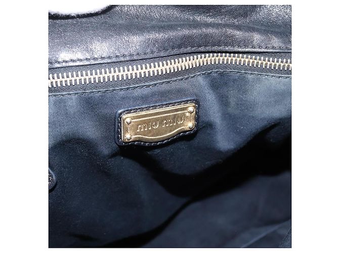 Borsa a mano Miu Miu in pelle 2way Nero Oro Auth 203800V D'oro - vista 20