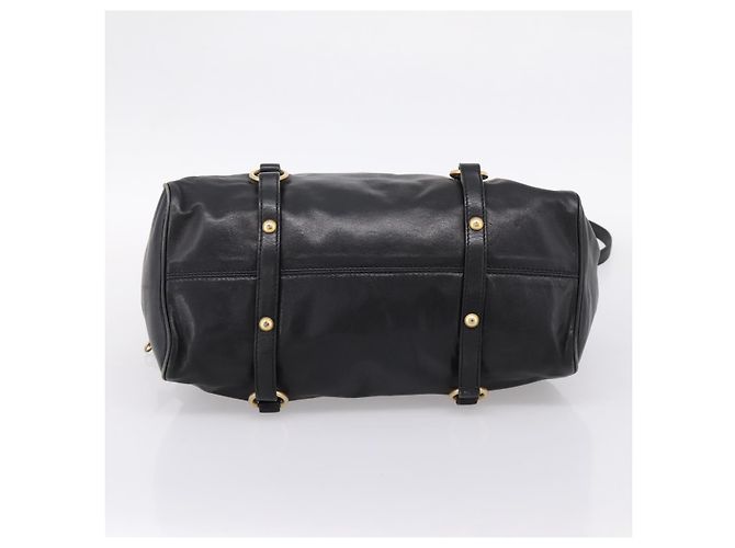 Borsa a mano Miu Miu in pelle 2way Nero Oro Auth 203800V D'oro - vista 5