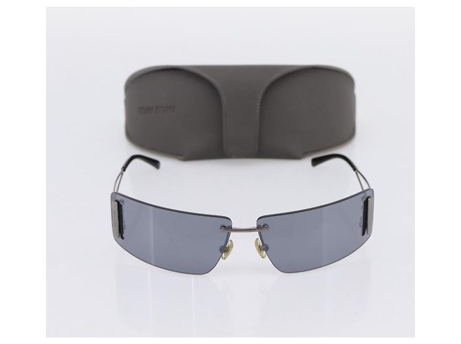 Miu Miu randlose Sonnenbrille Metall Black Auth BA15669V Schwarz - Ansicht 11