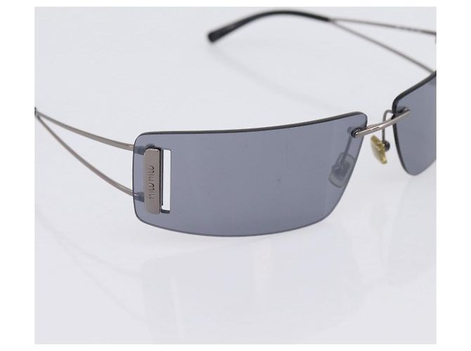 Miu Miu randlose Sonnenbrille Metall Black Auth BA15669V Schwarz - Ansicht 6