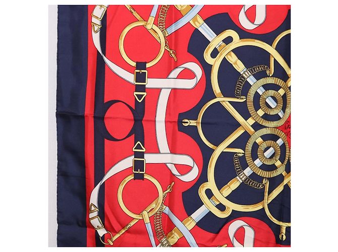Hermès HERMES Foulard Carré 90 «Éperon d'Or» Seta Navy Auth bs37045 Blu navy - vista 5