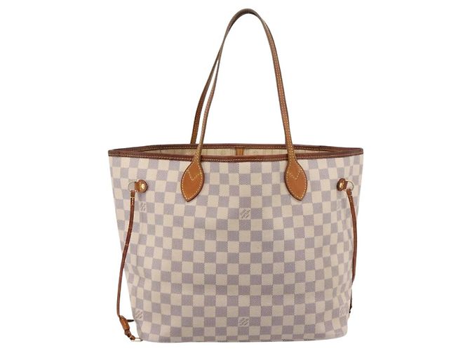 Borsa Tote LOUIS VUITTON Damier Azur Neverfull MM N41605 LV Auth 202468 - vista 13