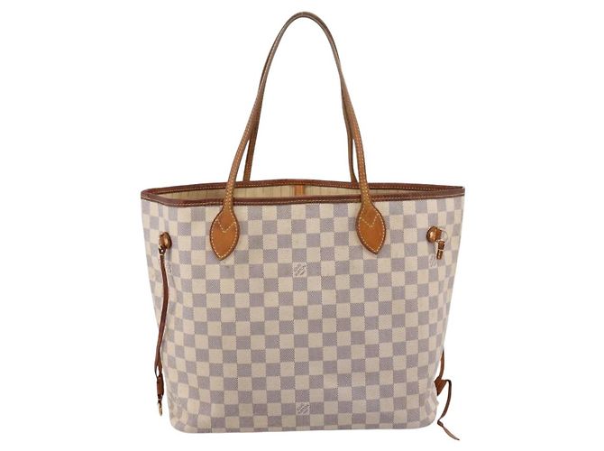 Borsa Tote LOUIS VUITTON Damier Azur Neverfull MM N41605 LV Auth 202468 - vista 2