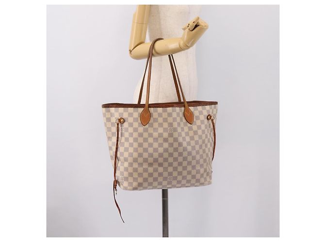 Borsa Tote LOUIS VUITTON Damier Azur Neverfull MM N41605 LV Auth 202468 - vista 24