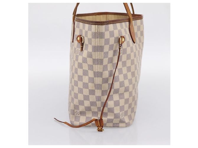 Borsa Tote LOUIS VUITTON Damier Azur Neverfull MM N41605 LV Auth 202468 - vista 3