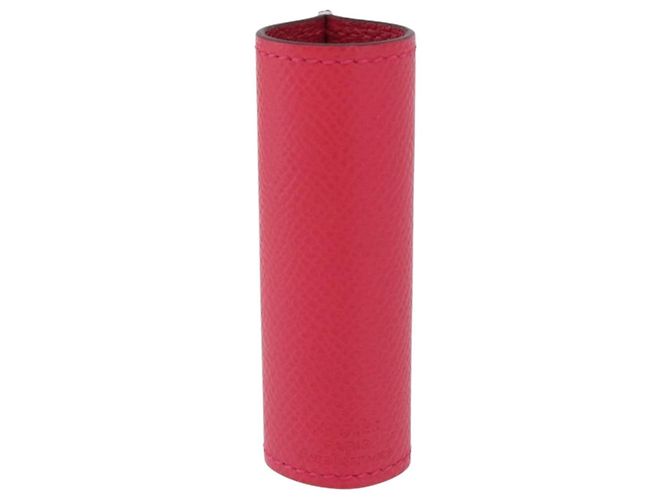 Hermès Funda para lápiz labial HERMES de cuero rosa Auth 198806M - vista 2