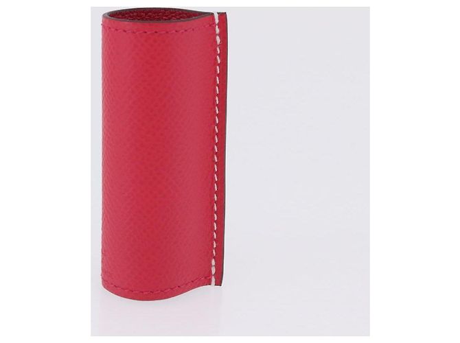 Hermès Funda para lápiz labial HERMES de cuero rosa Auth 198806M - vista 4