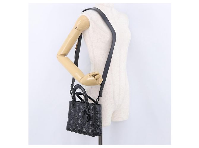 Borsa a mano Christian Dior Canage in pelle 2way Nera Auth ka6141SAV Nero - vista 29
