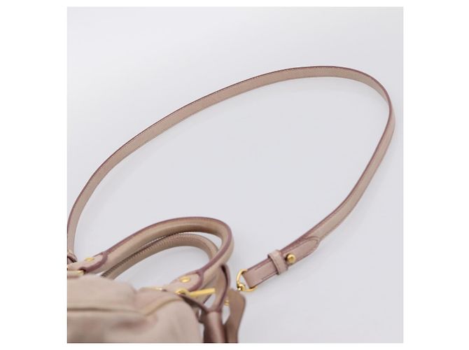 Borsa a mano Miu Miu in pelle 2way Beige Gold Auth 203225M D'oro - vista 14