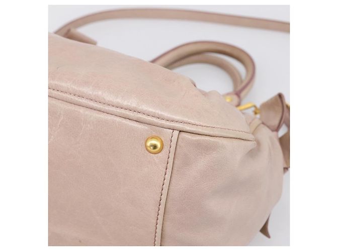 Borsa a mano Miu Miu in pelle 2way Beige Gold Auth 203225M D'oro - vista 15