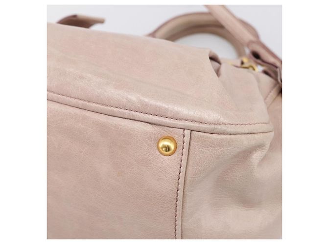 Borsa a mano Miu Miu in pelle 2way Beige Gold Auth 203225M D'oro - vista 17