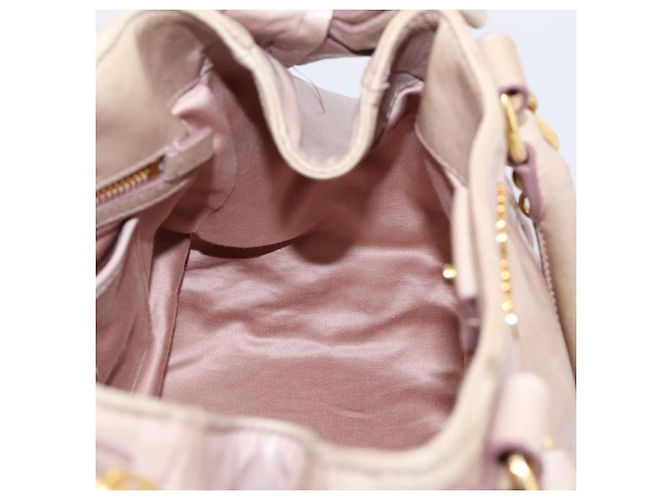 Borsa a mano Miu Miu in pelle 2way Beige Gold Auth 203225M D'oro - vista 21