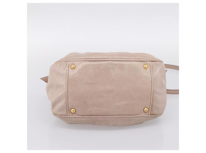 Borsa a mano Miu Miu in pelle 2way Beige Gold Auth 203225M D'oro - vista 5