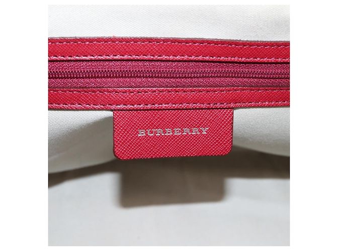 BURBERRY Nova Check Handtasche Canvas Beige Silver Auth 203239A Silber - Ansicht 10