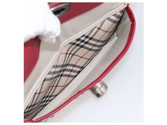 BURBERRY Nova Check Handtasche Canvas Beige Silver Auth 203239A Silber - Ansicht 12