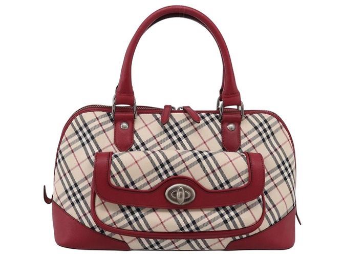 BURBERRY Nova Check Handtasche Canvas Beige Silver Auth 203239A Silber - Ansicht 13