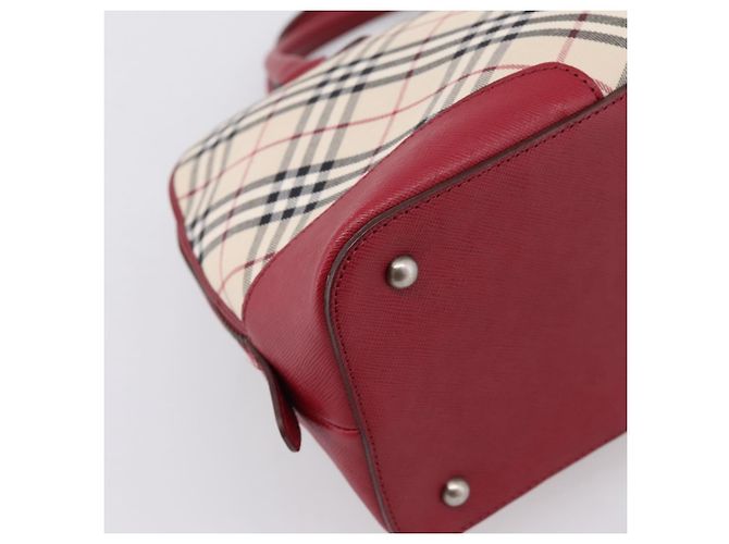 BURBERRY Nova Check Handtasche Canvas Beige Silver Auth 203239A Silber - Ansicht 16