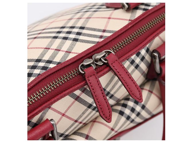BURBERRY Nova Check Handtasche Canvas Beige Silver Auth 203239A Silber - Ansicht 17