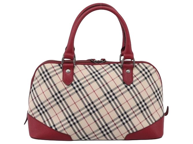 BURBERRY Nova Check Handtasche Canvas Beige Silver Auth 203239A Silber - Ansicht 2