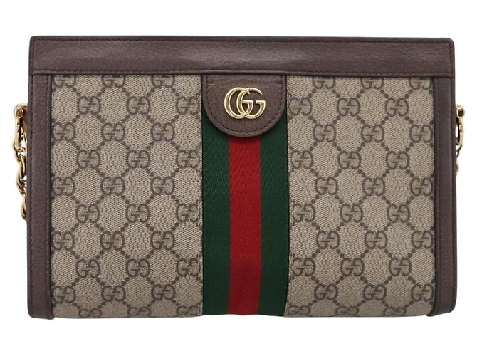 Borsa a tracolla GUCCI GG Supreme Web Sherry Line Chain PVC 503877 Auth ka6065A Beige - vista 13