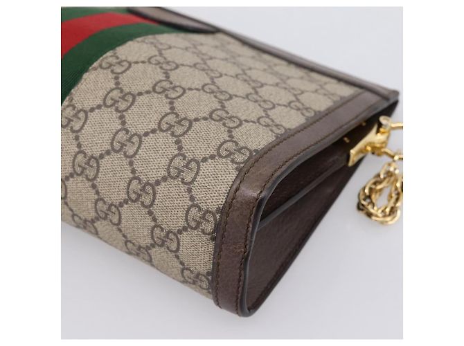 Borsa a tracolla GUCCI GG Supreme Web Sherry Line Chain PVC 503877 Auth ka6065A Beige - vista 15