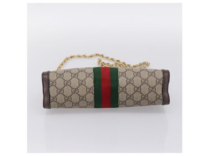 Borsa a tracolla GUCCI GG Supreme Web Sherry Line Chain PVC 503877 Auth ka6065A Beige - vista 5