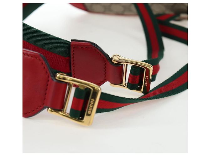 Zaino GUCCI GG Supreme Web Sherry Line PVC Beige Gold 427042 Auth 200331M D'oro - vista 15
