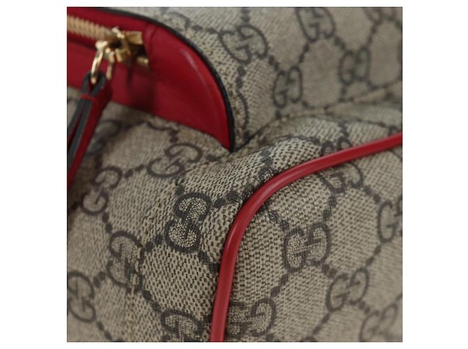 Zaino GUCCI GG Supreme Web Sherry Line PVC Beige Gold 427042 Auth 200331M D'oro - vista 17