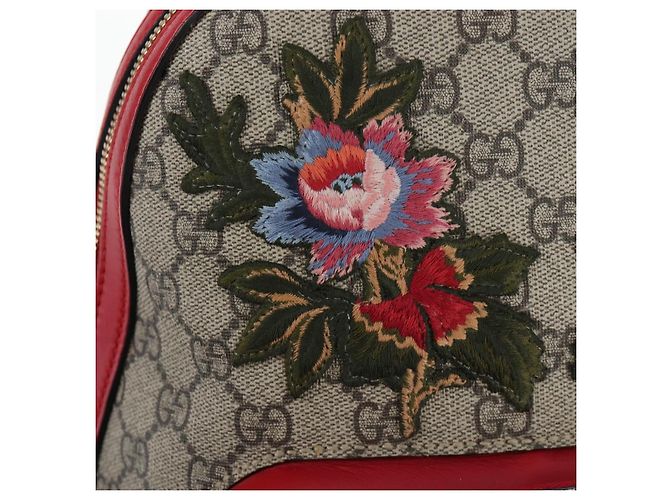 Zaino GUCCI GG Supreme Web Sherry Line PVC Beige Gold 427042 Auth 200331M D'oro - vista 22