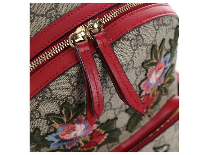 Zaino GUCCI GG Supreme Web Sherry Line PVC Beige Gold 427042 Auth 200331M D'oro - vista 26