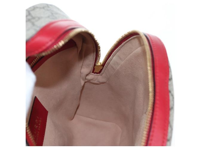 Zaino GUCCI GG Supreme Web Sherry Line PVC Beige Gold 427042 Auth 200331M D'oro - vista 28