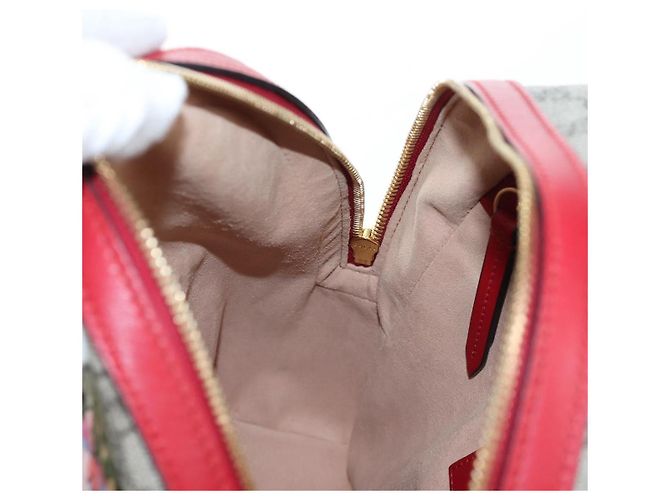 Zaino GUCCI GG Supreme Web Sherry Line PVC Beige Gold 427042 Auth 200331M D'oro - vista 29