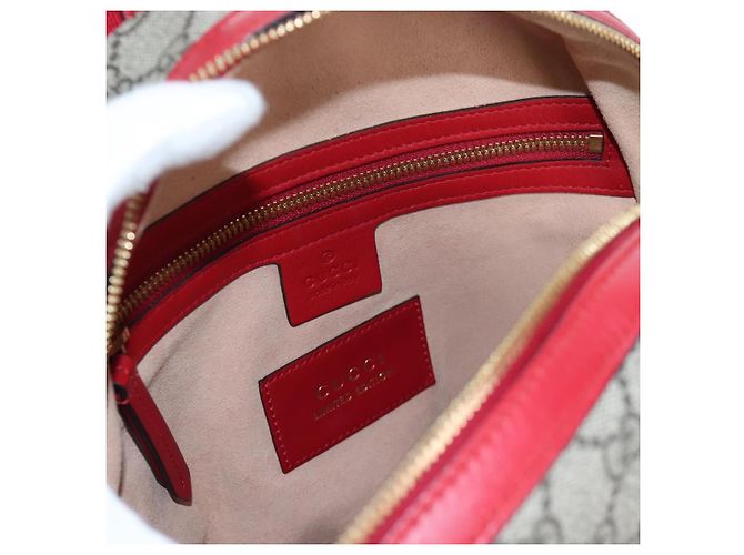 Zaino GUCCI GG Supreme Web Sherry Line PVC Beige Gold 427042 Auth 200331M D'oro - vista 30