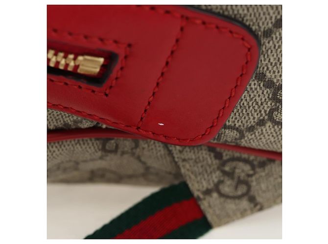 Zaino GUCCI GG Supreme Web Sherry Line PVC Beige Gold 427042 Auth 200331M D'oro - vista 4