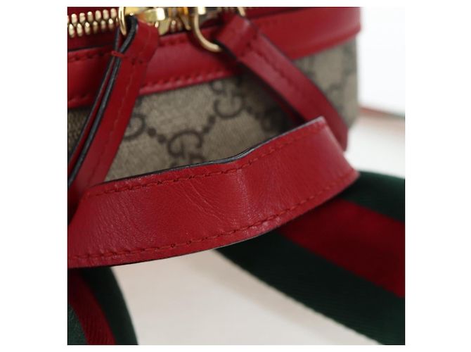 Zaino GUCCI GG Supreme Web Sherry Line PVC Beige Gold 427042 Auth 200331M D'oro - vista 8