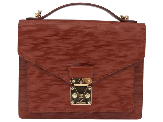 Borsa a mano LOUIS VUITTON Epi Monceau 28 Brown M52123 LV Auth BA15652 Marrone - vista 13