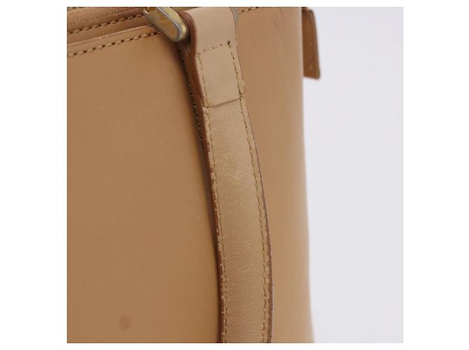 Borsa a mano BURBERRY in pelle beige tono oro Auth ti4017 - vista 10