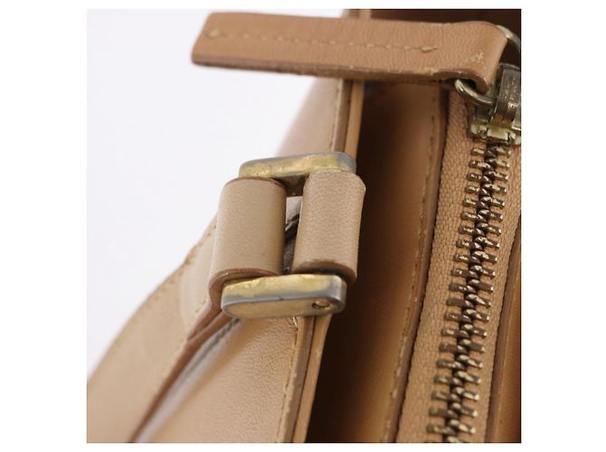 Borsa a mano BURBERRY in pelle beige tono oro Auth ti4017 - vista 11