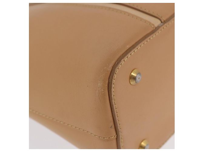 Borsa a mano BURBERRY in pelle beige tono oro Auth ti4017 - vista 17