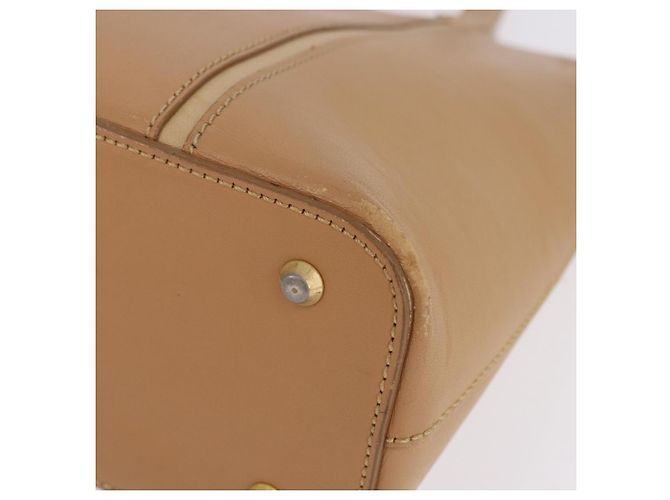 Borsa a mano BURBERRY in pelle beige tono oro Auth ti4017 - vista 18
