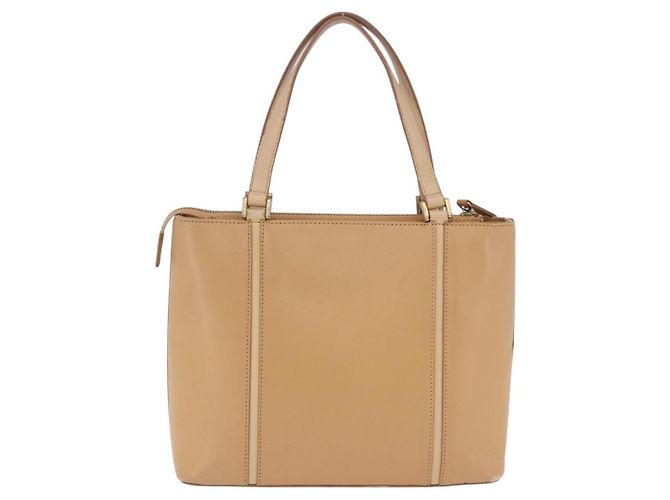 Borsa a mano BURBERRY in pelle beige tono oro Auth ti4017 - vista 3