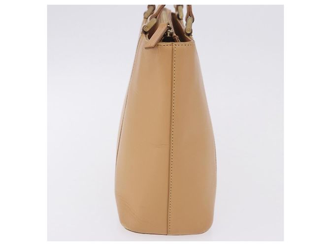 Borsa a mano BURBERRY in pelle beige tono oro Auth ti4017 - vista 5